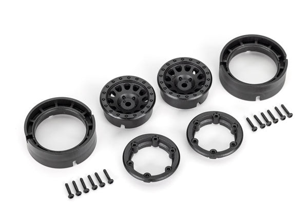1.0 Wheels with 105 Beadlock - Black Off-Road Wheels for Trucks, Jeeps & UTVs - Durable All-Terrain Performance for Mud, Sand & Rocky Trails