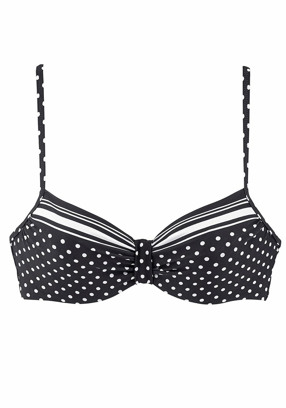 LASCANA Women's Dotted Underwire Bikini Top - Sexy Swimwear for Beach, Pool & Summer Vacations | Comfortable Push Up Bikini Bra for Swimming, Sunbathing & Water Sports