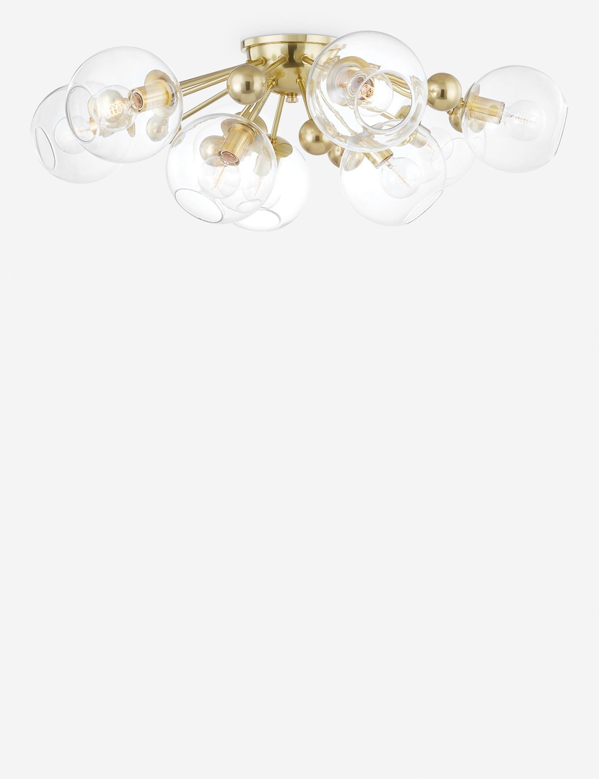 Modern Crystal Semi Flush Mount Ceiling Light Fixture - Elegant Glass Chandelier for Bedroom, Living Room, Dining Room & Hallway Lighting