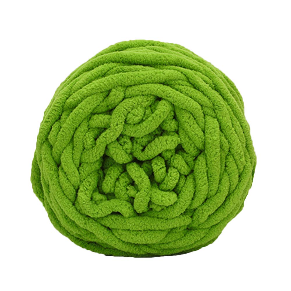 5 Skeins (17.6oz) Bulky Soft Green Roving Yarn - Premium Polyester Chenille Knitting & Crocheting Yarn for Blankets, Scarves, Hats, Bags, Pet Beds - Fluffy DIY Craft Yarn for Cozy Home Decor & Fashion Accessories