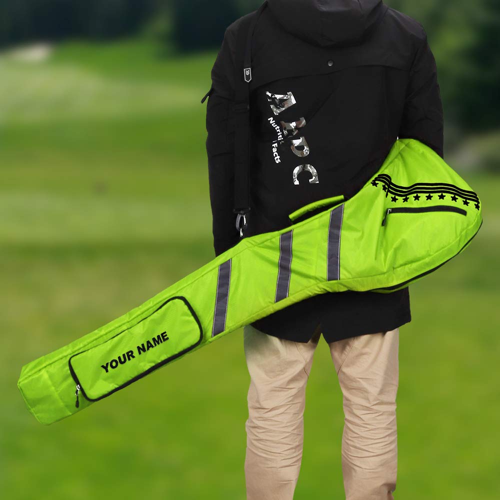 Lightweight Foldable Golf Sunday Bag with Shoulder Strap - Big Teeth Design for Driving Range & Par 3 Practice - Compact Carry Bag for Few Clubs (Multi-Color) | Perfect for Weekend Golfers & Travel