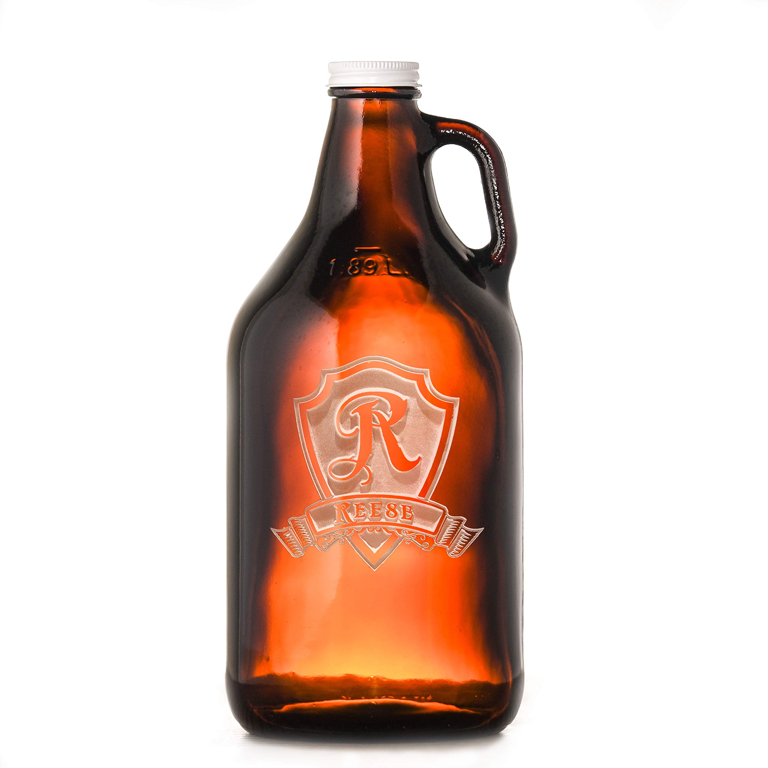 Personalized Growler and Pint Glass Set - Custom Engraved Beer Gift Set for Men - Perfect for Father's Day, Birthday, and Home Bar Decor