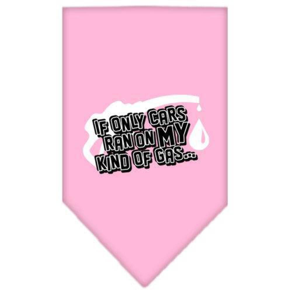 Funny Dog Bandana - 'If Only Cars Ran On My Kind Of Gas' Screen Printed Pet Bandana - Black Large Size for Medium Dogs - Perfect for Walks, Pet Parties & Photo Shoots