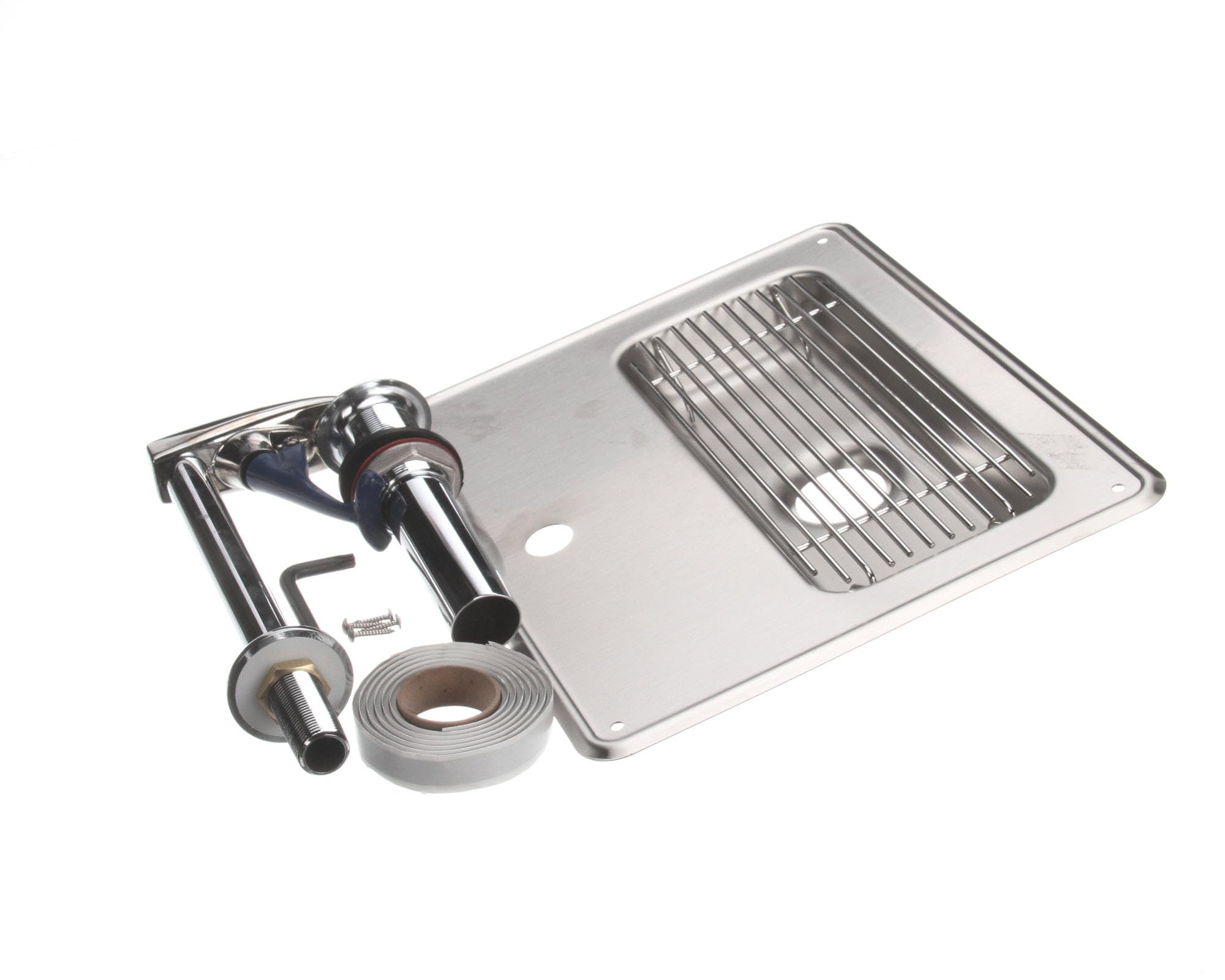 T&S Brass B-1230 Commercial Water Station Pedestal with Glass Filler and Drip Pan - Chrome Finish for Restaurants, Bars, and Cafes - ADA Compliant Drinking Fountain Accessory