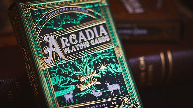 Premium Arcadia Signature Edition Playing Cards - Green Deck for Poker, Magic Tricks & Card Games | Elegant Design for Collectors & Card Enthusiasts