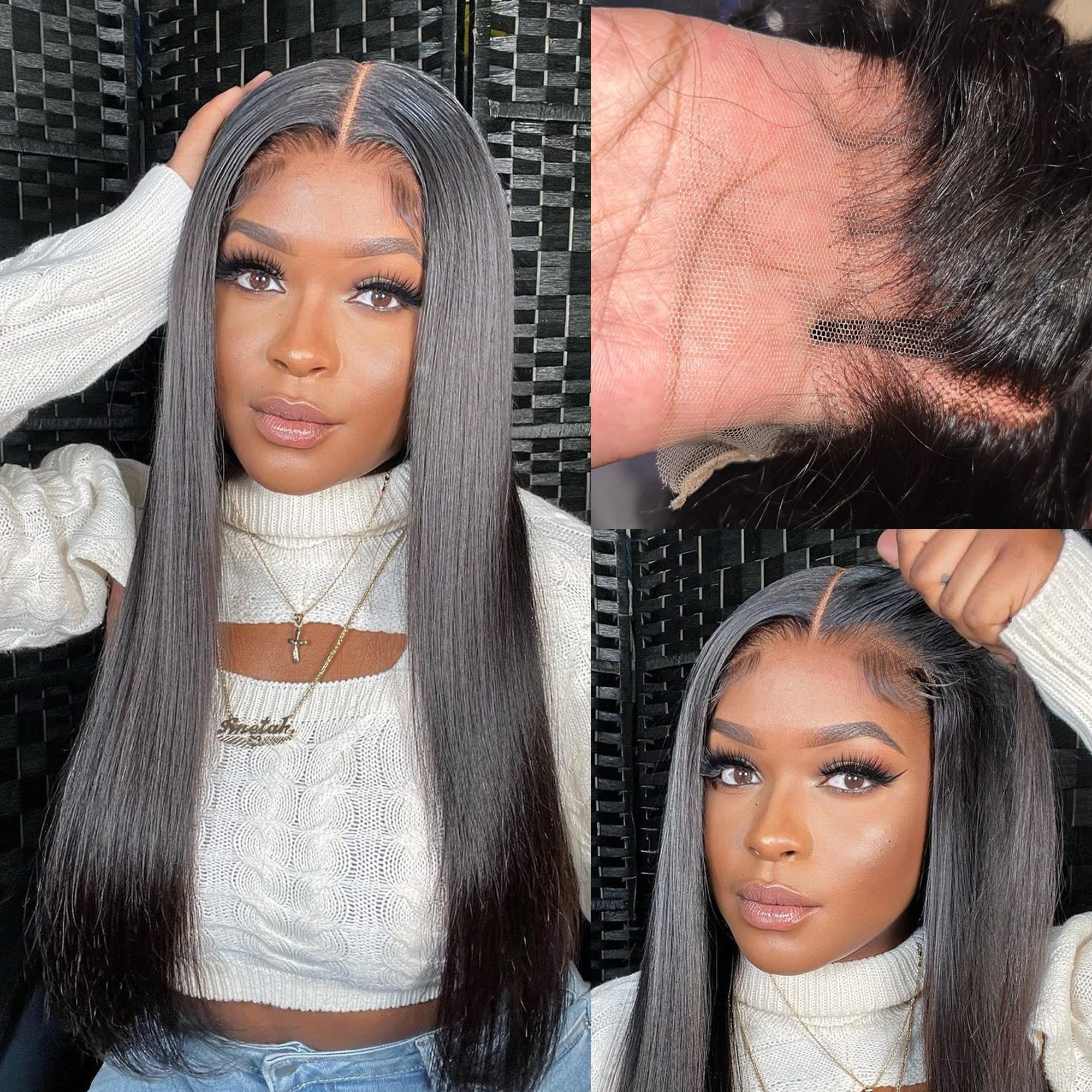 VIPbeauty 13x6 HD Lace Front Wigs Human Hair 180% Density Transparent 12A Brazilian Straight Lace Frontal Wig for Black Women - Pre Plucked with Baby Hair, 28 Inch | Natural Look for Daily Wear, Parties & Special Occasions