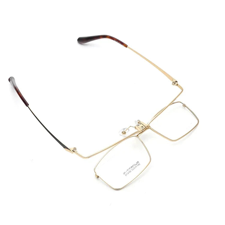 Aror Unisex Full Rim Square Titanium Flip Up Eyeglasses 19488 - Lightweight Durable Reading Glasses for Men & Women - Perfect for Outdoor Activities, Driving, and Computer Use