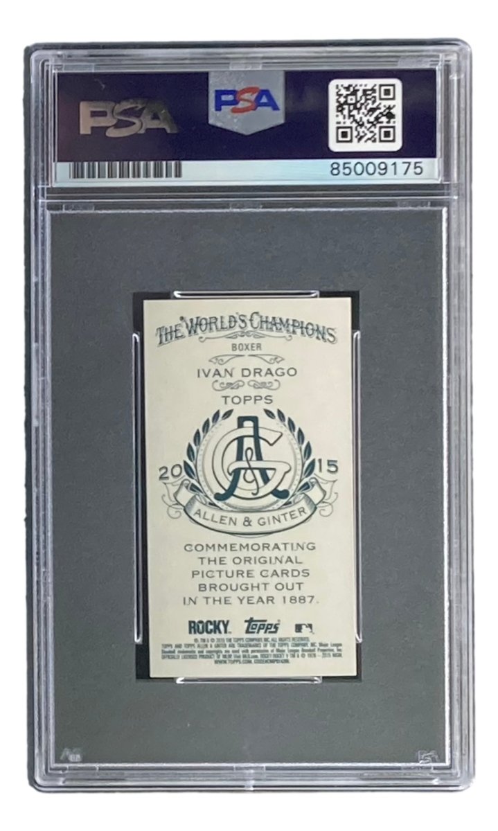 Dolph Lundgren Autographed Ivan Drago 2015 Topps Allen & Ginter Tobacco Card PSA/DNA Certified Gem Mint 10 - Perfect for Boxing Memorabilia Collections and Movie Fan Displays