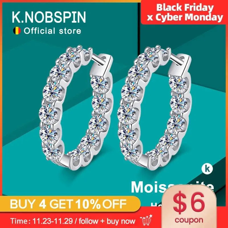 2.6ct D Color Moissanite Hoop Earrings for Women - 925 Sterling Silver Plated White Gold Wedding & Party Jewelry | Elegant Gift for Anniversary, Bridal Shower, Prom & Special Occasions