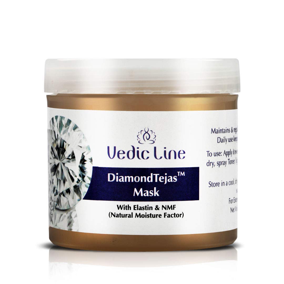 Vedicline Diamond Tejas Face Pack - Reduces Wrinkles, Dark Spots & Scars with Almond Oil, Olive Oil & Shea Butter for Glowing Skin (100ml) | Brightening Facial Treatment for Daily Skincare Routine & Spa Days