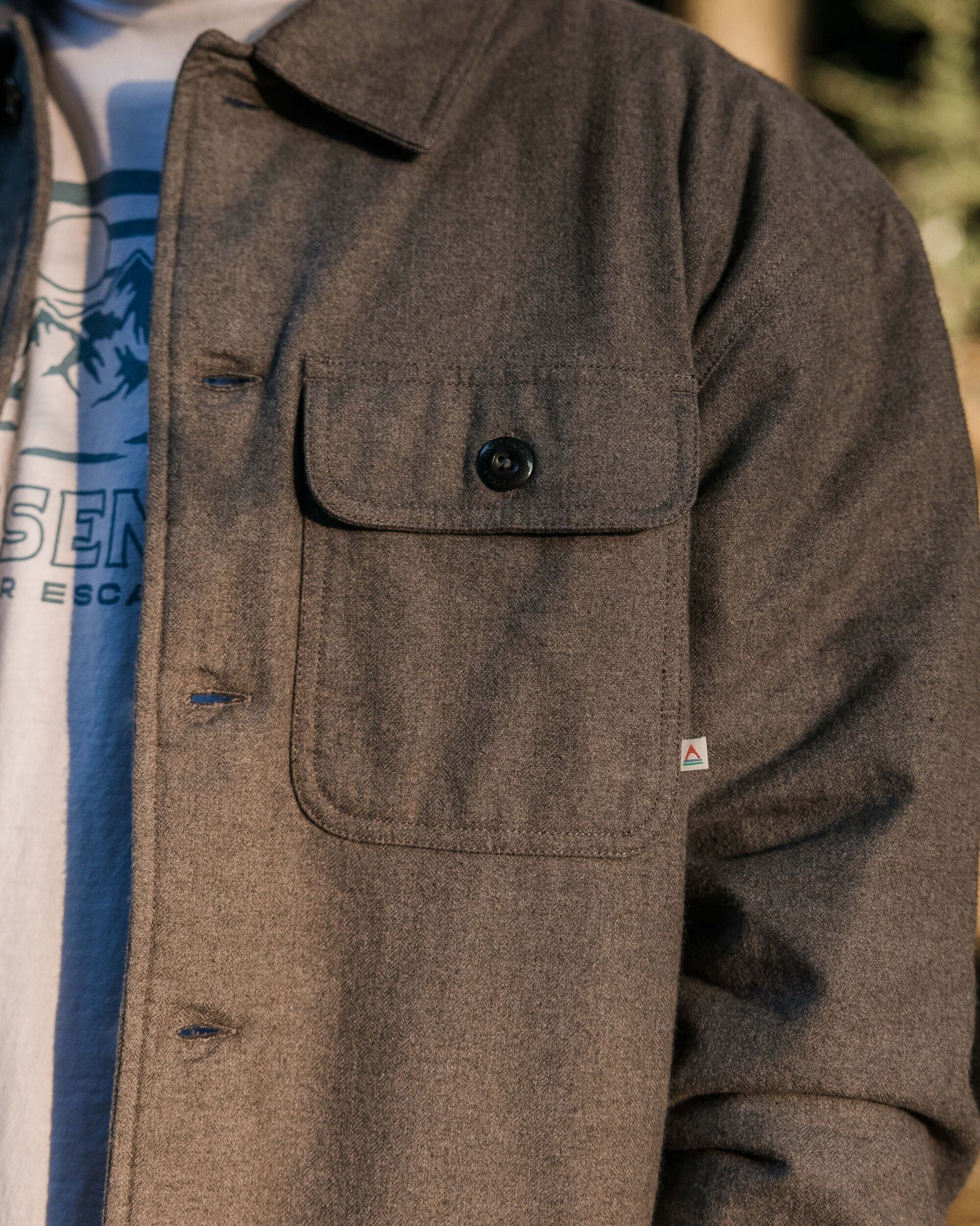 Freestyle Sherpa Lined Shirt Jacket for Men & Women - Cozy Fleece-Lined Flannel Shirt with Button Front - Grey Marl for Outdoor Camping & Casual Winter Wear