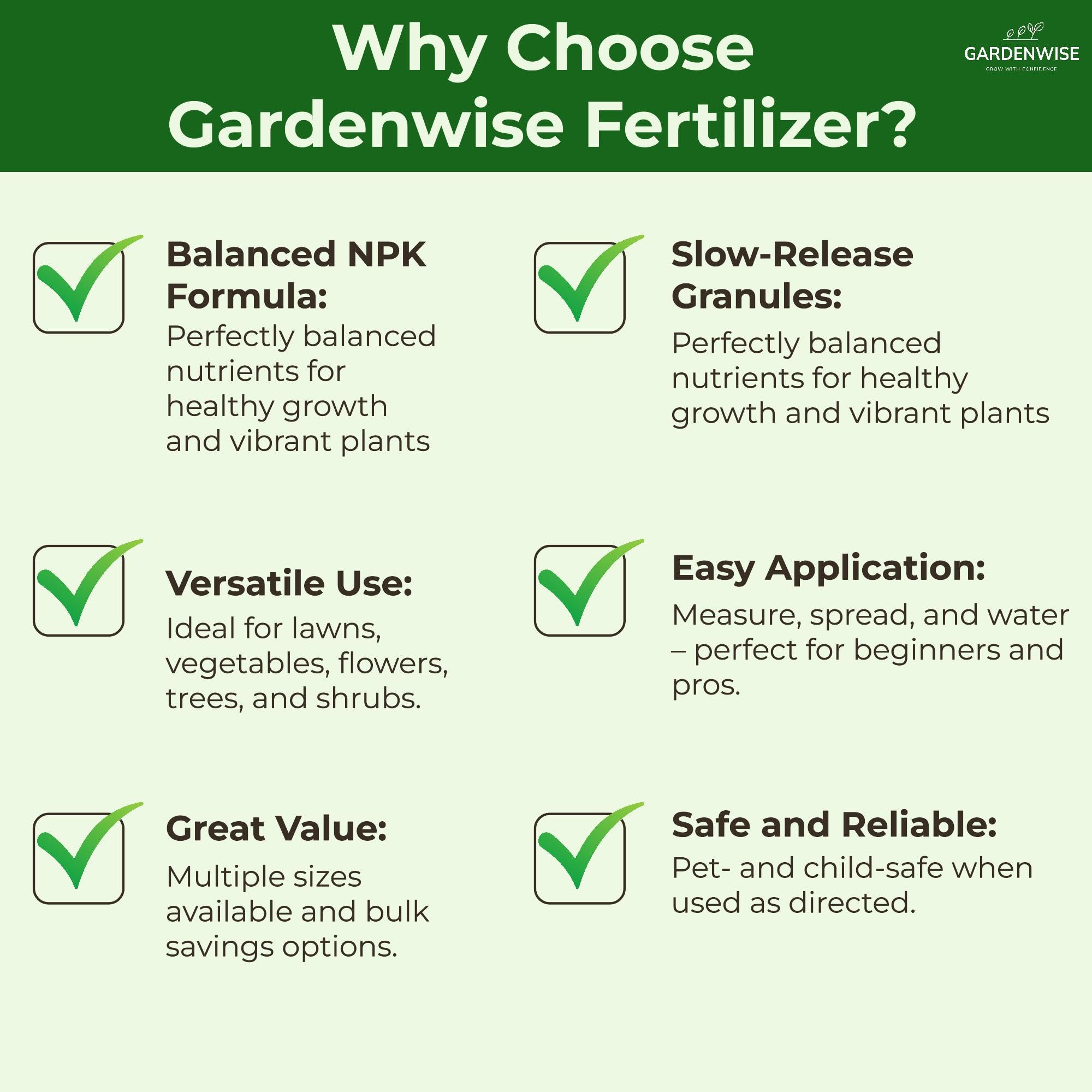 10-10-10 All Purpose Slow Release Granular Plant Fertilizer for Fruit Trees, Vegetables, Flowers, Shrubs, Evergreens, Pines and Oaks - Balanced NPK Garden Fertilizer (1/2 Quart) - Perfect for Home Gardening, Lawn Care and Indoor Plants