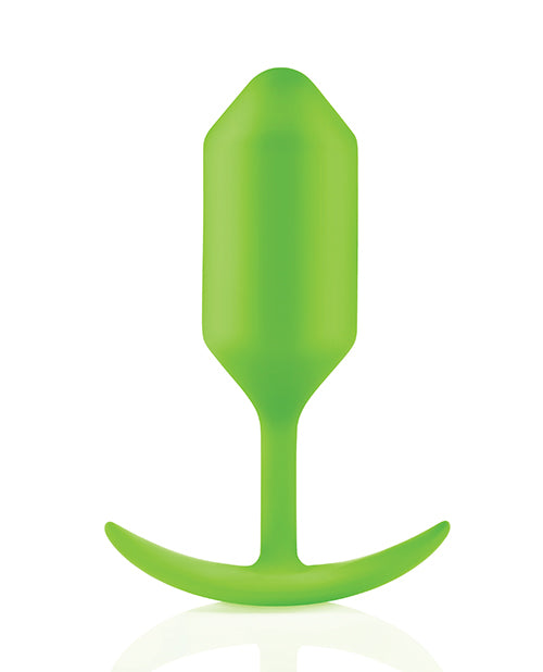 B Vibe Snug Plug 3 - Weighted Silicone Anal Plug for Men & Women - Comfortable & Discreet - Lime Green - Perfect for Beginners & Advanced Users - Enhance Intimacy & Solo Play