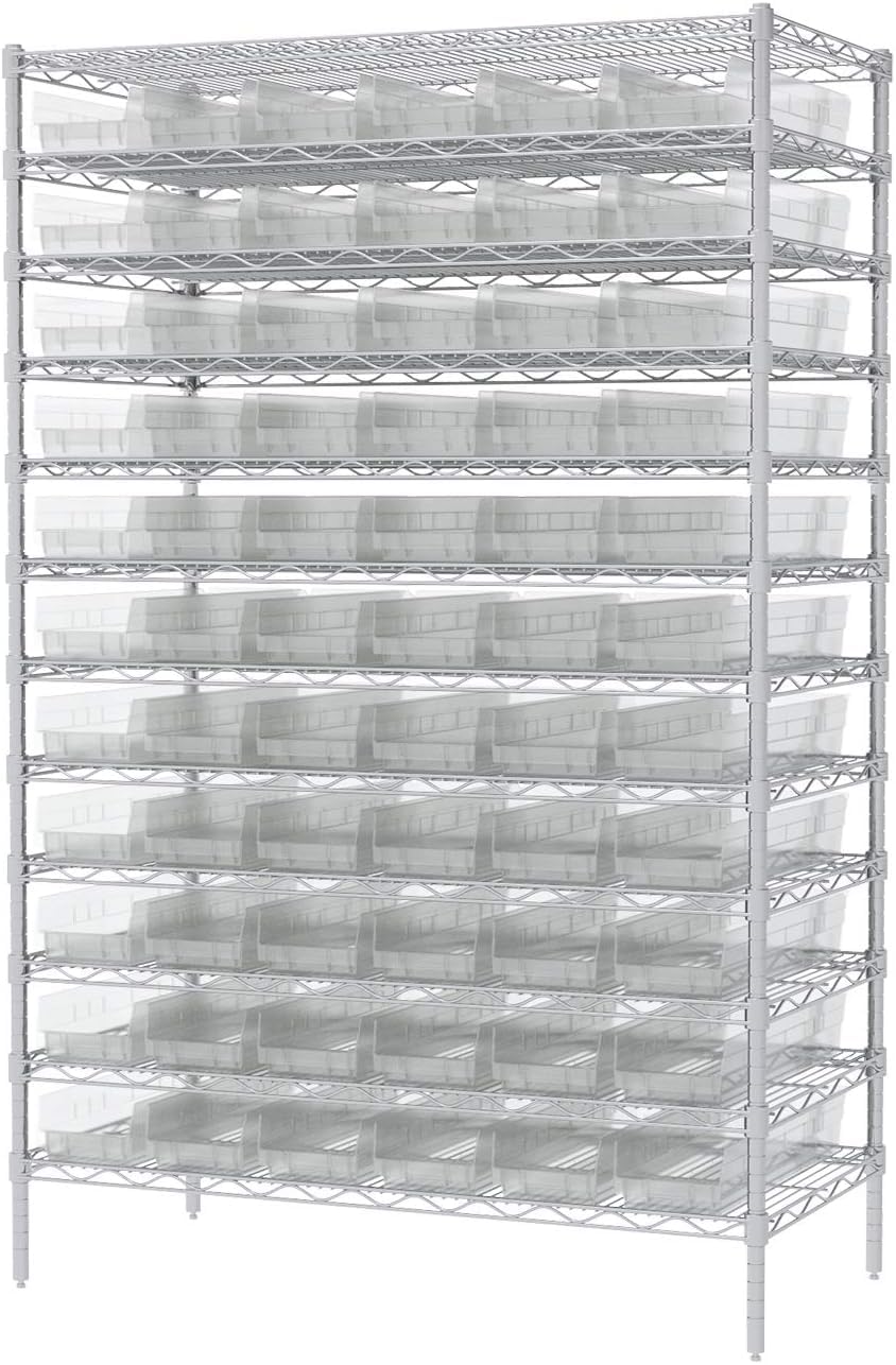 Akro-Mils 30164 Heavy Duty Clear Plastic Storage Bins 6-Pack (24