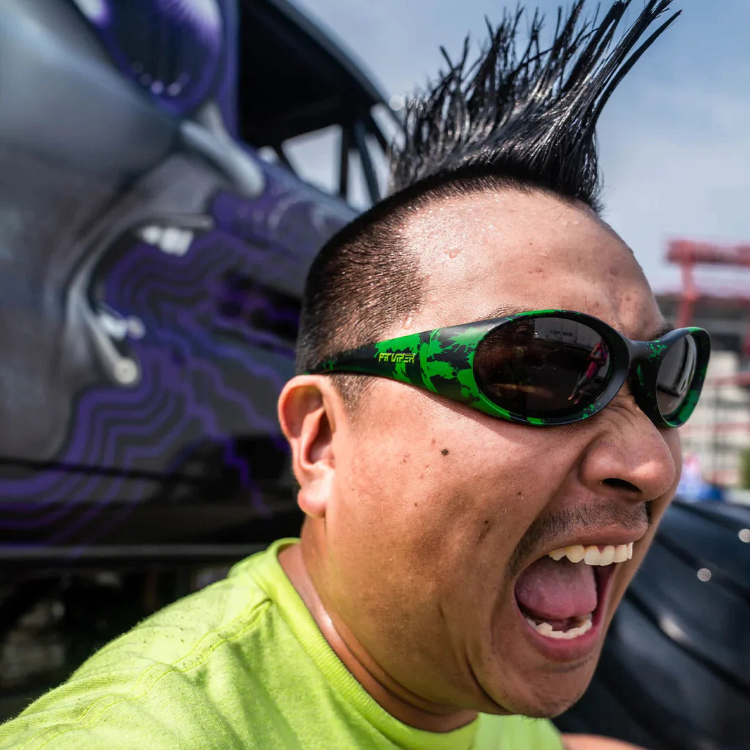 Pit Viper The Slammer Slime Sunglasses - Polarized Sports & Outdoor Shades for Cycling, Running, and Hiking - UV Protection & Anti-Glare Lenses