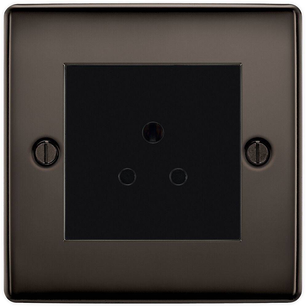 BG Nexus Metal Black Nickel 5A Unswitched Electrical Socket NBN29B - Perfect for Home, Office, and Industrial Wiring Installations