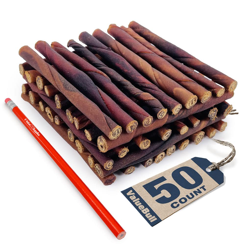 ValueBull USA 5-Inch Collagen Twists for Dogs - Natural Single-Ingredient Chew Treats, Healthy Alternative to Bully Sticks & Rawhide (50 Count) | Supports Hip & Joint Health, Promotes Skin & Coat | Perfect for Training, Teething, and Long-Lasting Entertainment