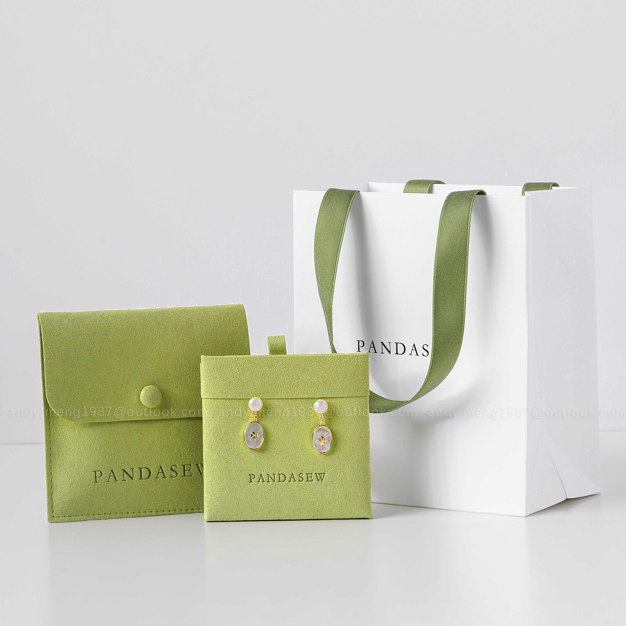 50 Sets Jewelry Packaging Paper Bags with Microfiber Snap Pouches - Jewelry Holder & Displayer Combo for Retail Stores, Boutiques & Gift Shops - Free Shipping ZH 04