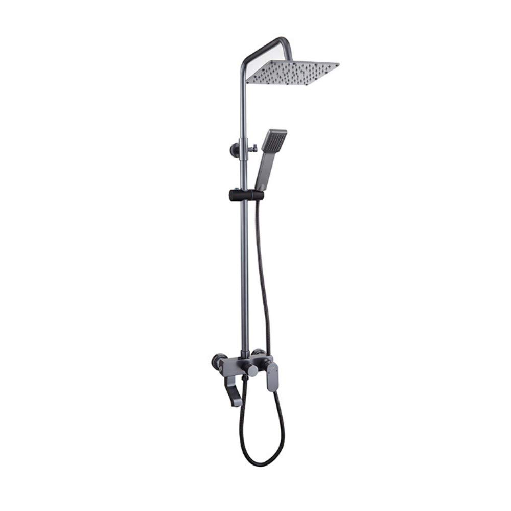 Antique Gold Shower Faucet Set - Full Lifting Aluminum Shower Mixer with Gray Finish for Bathroom & Spa | Modern Vintage Style for Luxury Shower Experience