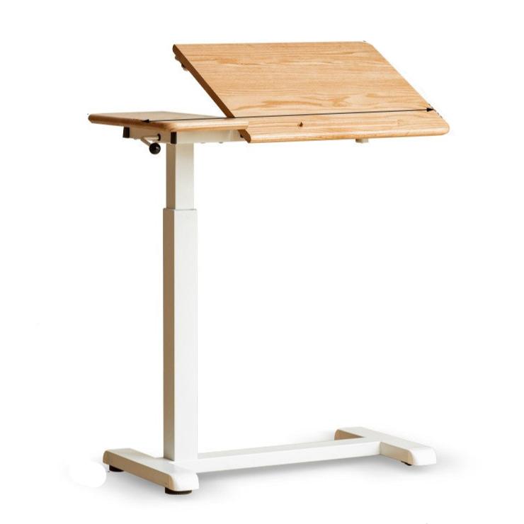 Solid Oak Wood Adjustable Height Folding Desk - Portable Home Office Workstation for Small Spaces, Dorm Rooms & Remote Work