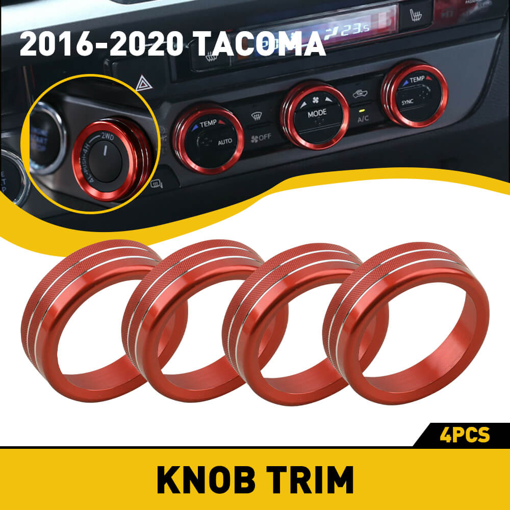 2016-2020 Toyota Tacoma Audio & AC Switch Knob Ring Kit - Premium Dashboard Control Panel Accessories for Enhanced Driving Comfort & Interior Style | Perfect for Off-Road Adventures & Daily Commutes