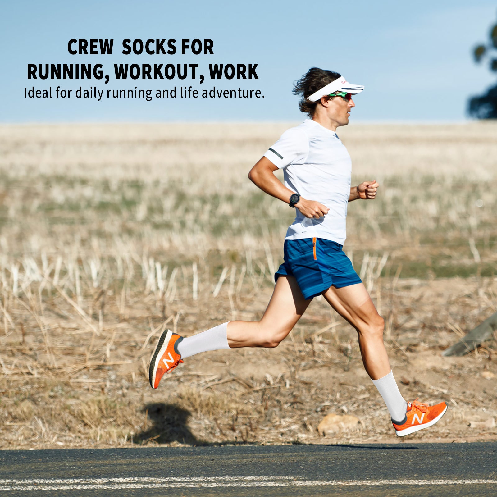 GECKOMAN x PAPLUS Athletic Crew Socks for Men & Women - Breathable Performance Running Socks for Sports, Gym & Daily Wear