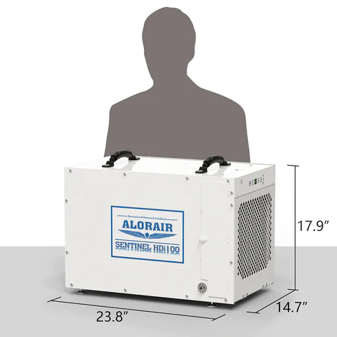 AlorAir Sentinel HDi100 Whole Home Dehumidifier - Powerful 100 Pint Capacity for Basements, Large Rooms & High Humidity Areas - Energy Efficient Moisture Control Solution