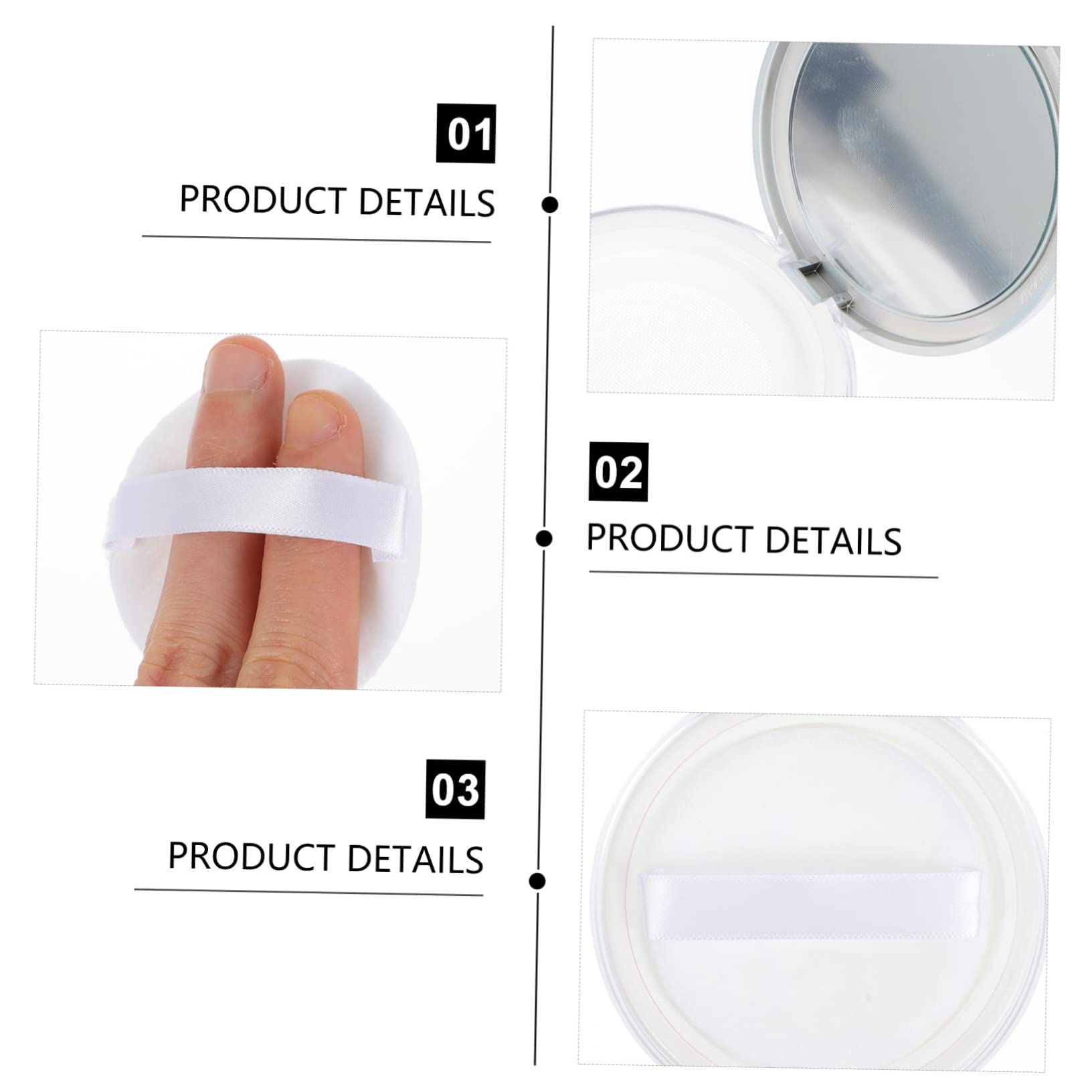 LALAFINA Loose Powder Puff Box with Mirror - Portable Anti-Leakage Makeup Powder Container (2 Sets) - Perfect for Travel & Everyday Touch-Ups