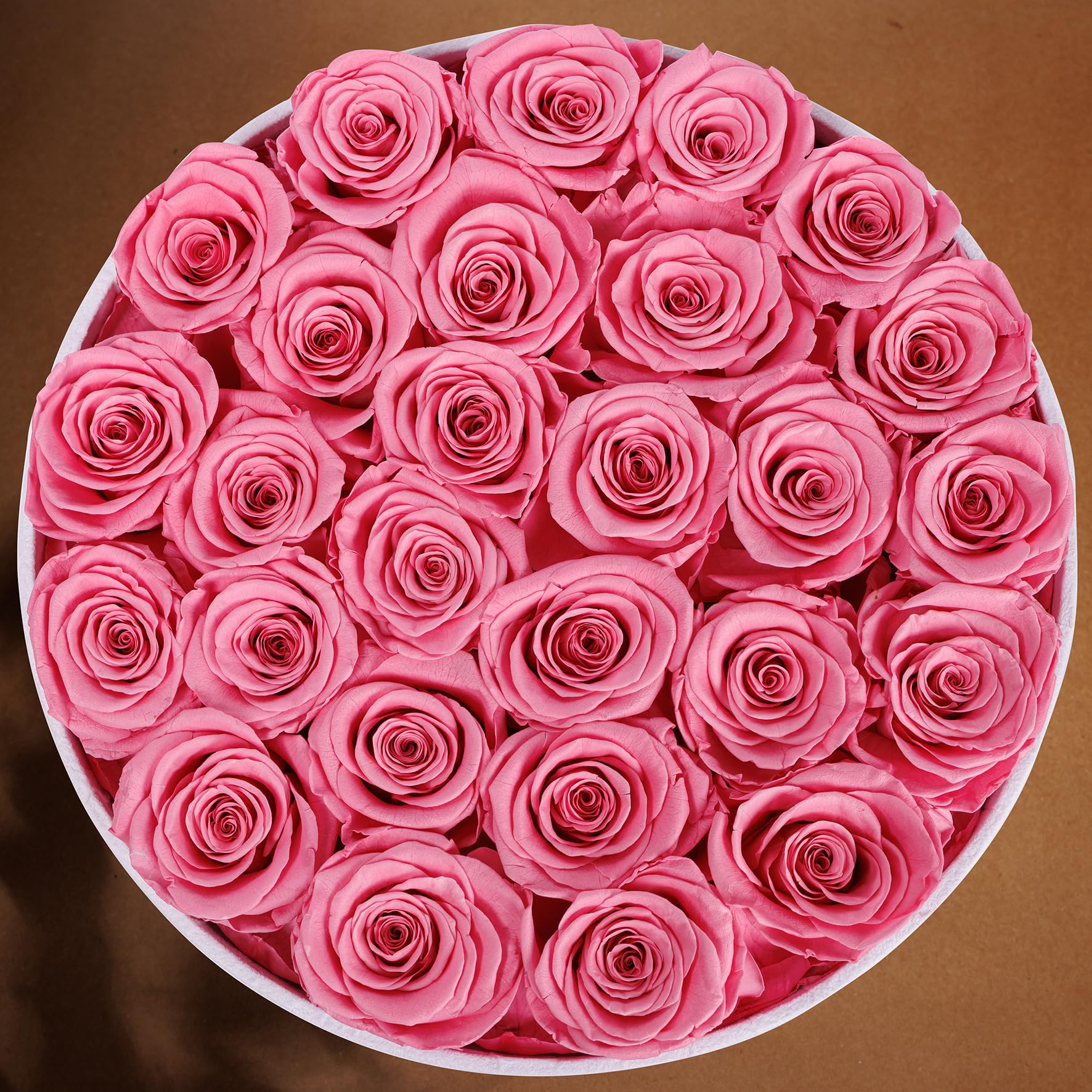 27 Preserved Roses in Luxury Suede Box - Mother's Day, Birthday & Romantic Gifts for Women - Light Pink Floral Arrangement for Home Decor, Wedding Centerpiece & Special Occasions