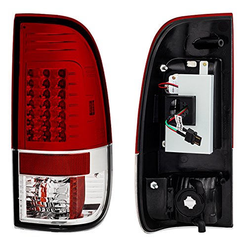 AKKON Red Clear LED Tail Lights Brake Lamps Replacement Pair for 08-16 Ford F-Series Super Duty Pickup Truck - Upgrade Your Truck's Style & Safety for Night Driving & Off-Road Adventures