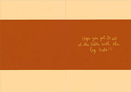 Funny Thanksgiving Card for Him - Humorous Masculine Greeting Card Featuring Man Sitting at Table with Kids - Perfect for Husband, Dad & Father Figures - Great for Thanksgiving Celebrations & Family Gatherings