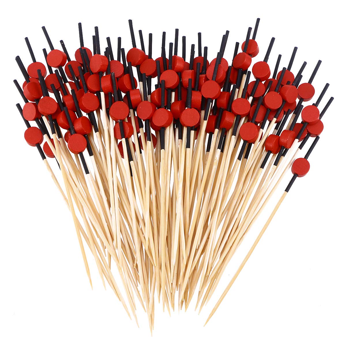 DOITOOL 100-Pack 12cm Cocktail Picks with Flat Beads - Creative Handmade Appetizer Skewers for Fruit, Cheese & Party Platters - Perfect for Weddings, BBQs & Cocktail Parties