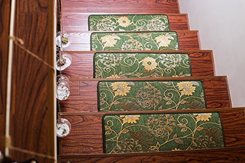 Premium Non-Slip Stair Tread Rugs - Classic European Design Carpet for Stairs - 25.6