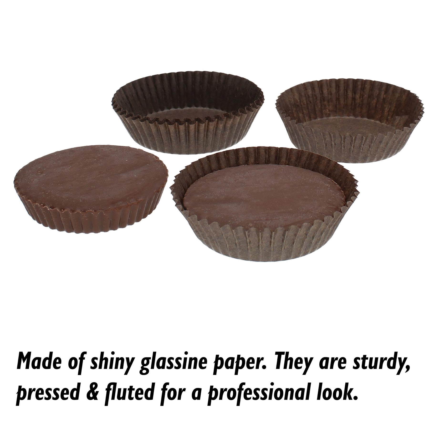 Cybrtrayd No.601 Brown Paper Candy Cups - 13000 Count Bulk Pack for Parties, Weddings, and Events | Eco-Friendly Disposable Dessert Cups