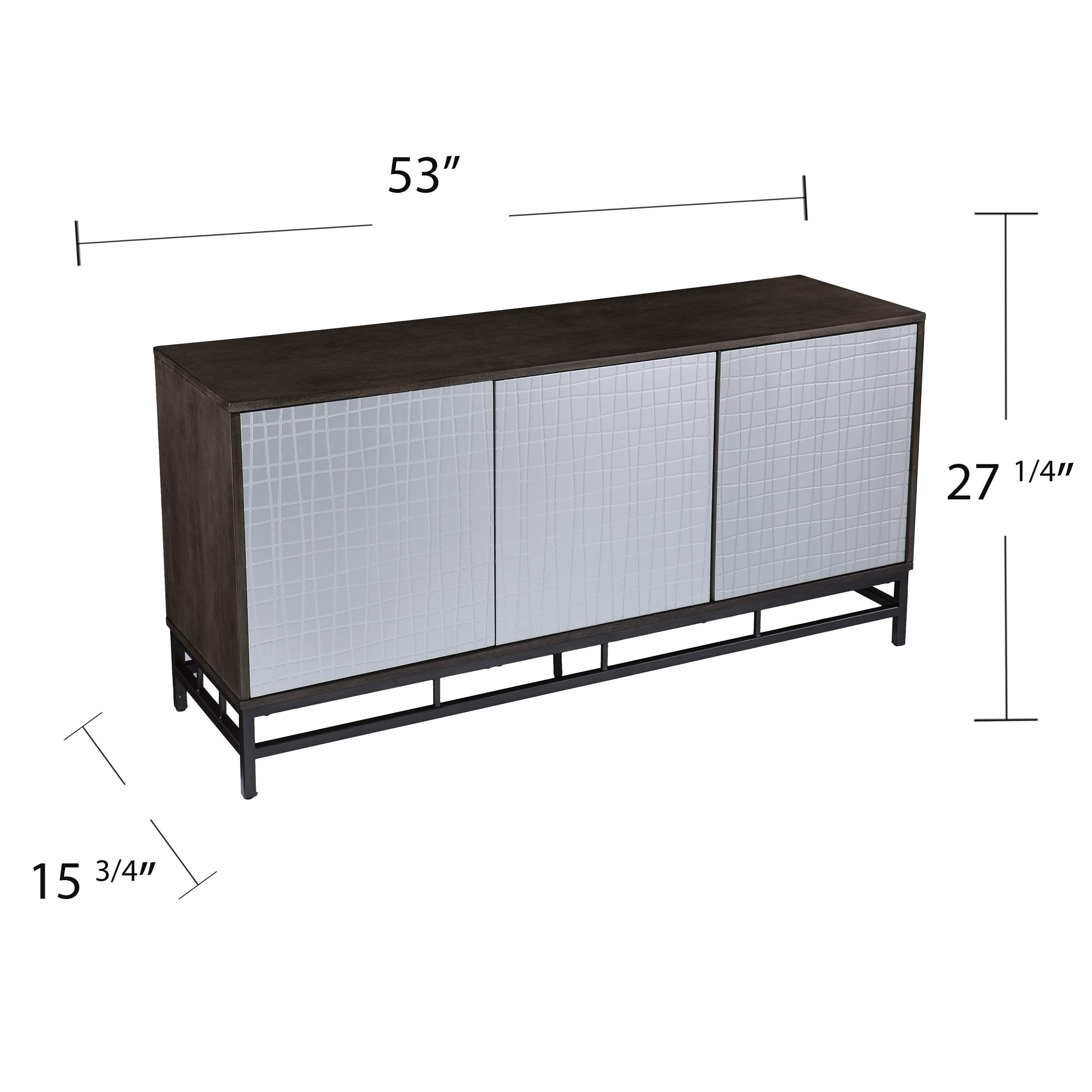 SEI Furniture Virton Contemporary Storage Cabinet - Weathered Gray & Gunmetal Gray | Modern Sideboard for Living Room, Bedroom & Office Organization