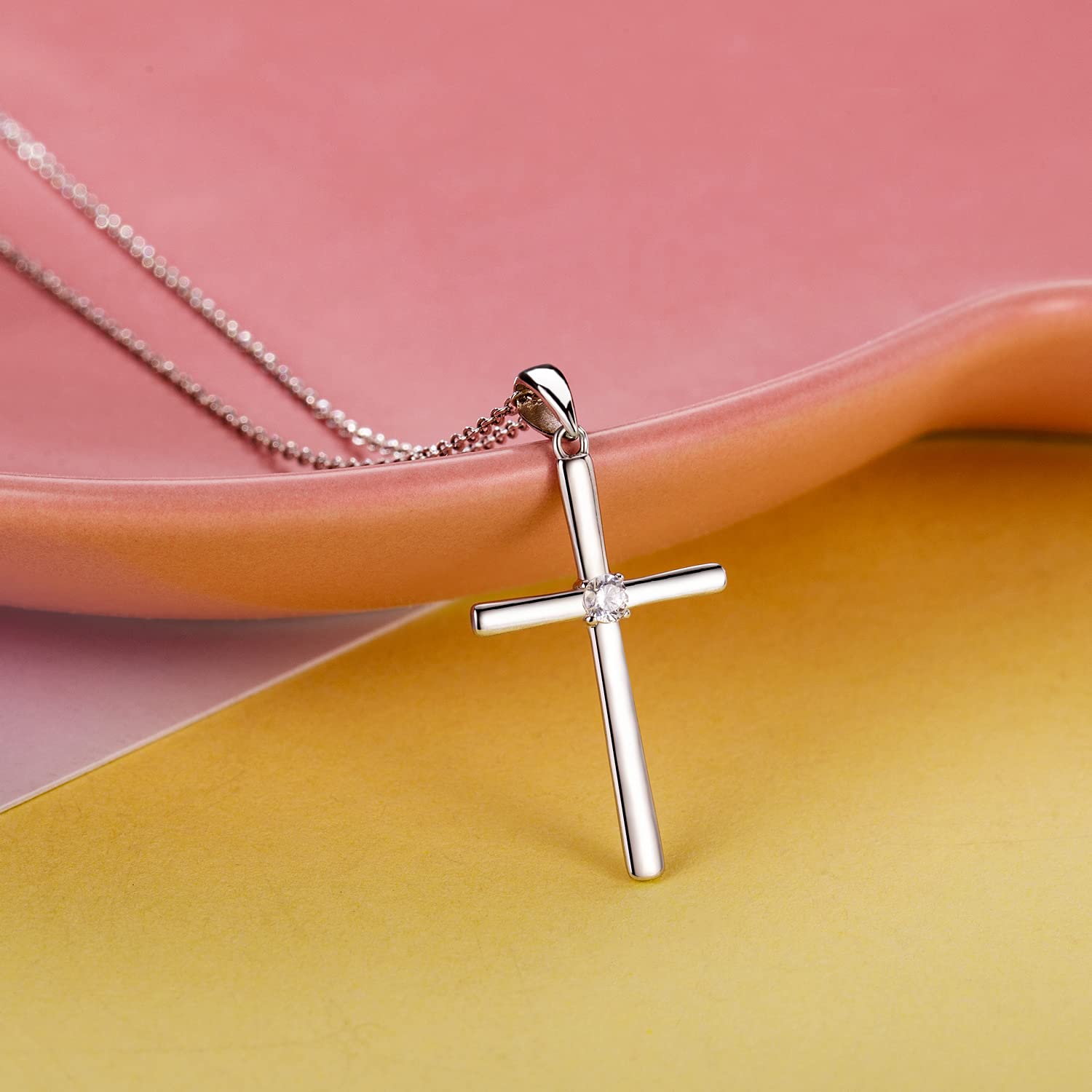 925 Sterling Silver Cross Pendant Necklace for Women - First Communion Gift, Religious Jewelry for Mom, Wife, Her - Perfect for Church, Weddings & Special Occasions