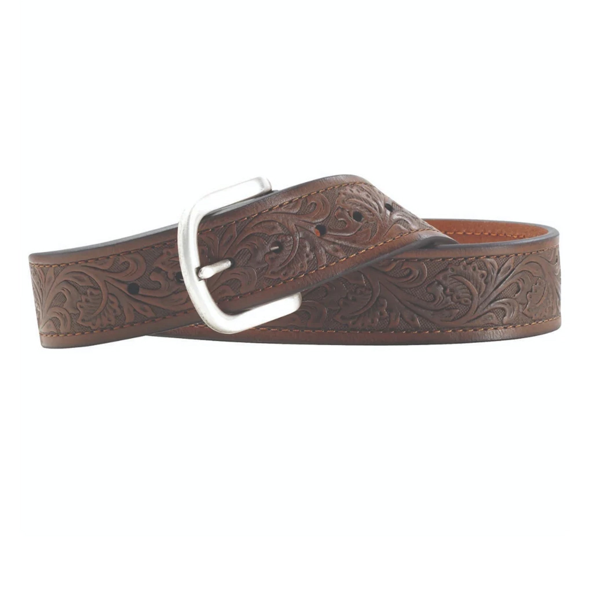 Ariat Men's Western Floral Embossed Leather Belt - Stylish Cowboy Accessory for Rodeo, Country Music Festivals & Casual Wear