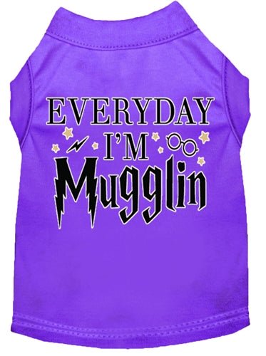 Everyday I'm Mugglin Funny Dog T-Shirt - Soft Cotton Screen Print Tee in Multiple Colors for Pet Lovers - Perfect for Casual Wear, Dog Walks & Pet Owner Gifts