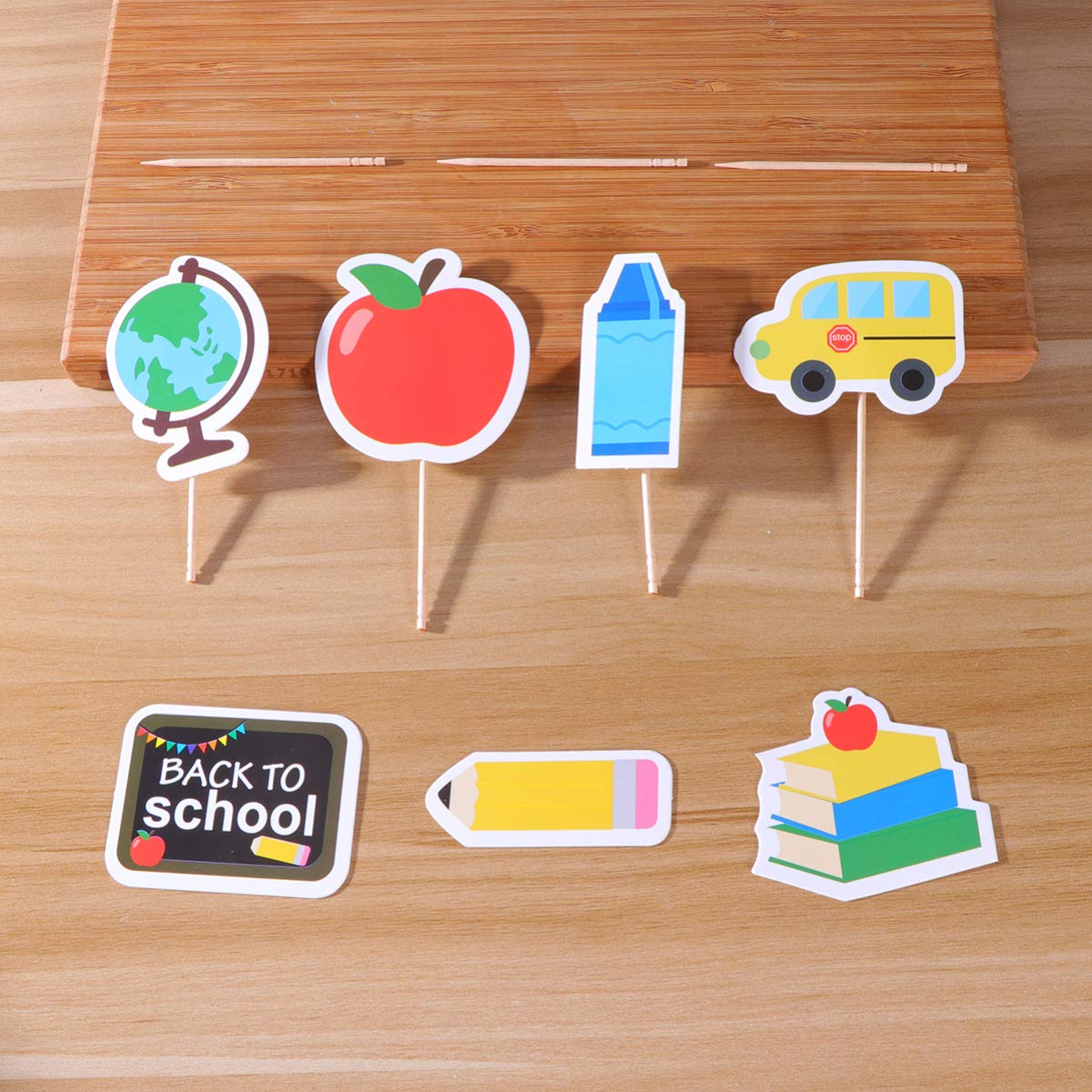 18Pcs Back to School Cupcake Toppers - Welcome Class Party Decorations for Classroom Treats, Sweet Dessert Toppers for First Day of School Celebrations