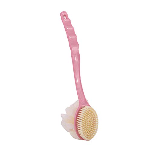 Long Handle Bath Shower Brush with Soft Bristles - Exfoliating Back Scrubber for Wet & Dry Skin - Improves Blood Circulation - SPA Quality Body Cleaning Tool (Pink) - Perfect for Shower, Bath & Home SPA Relaxation