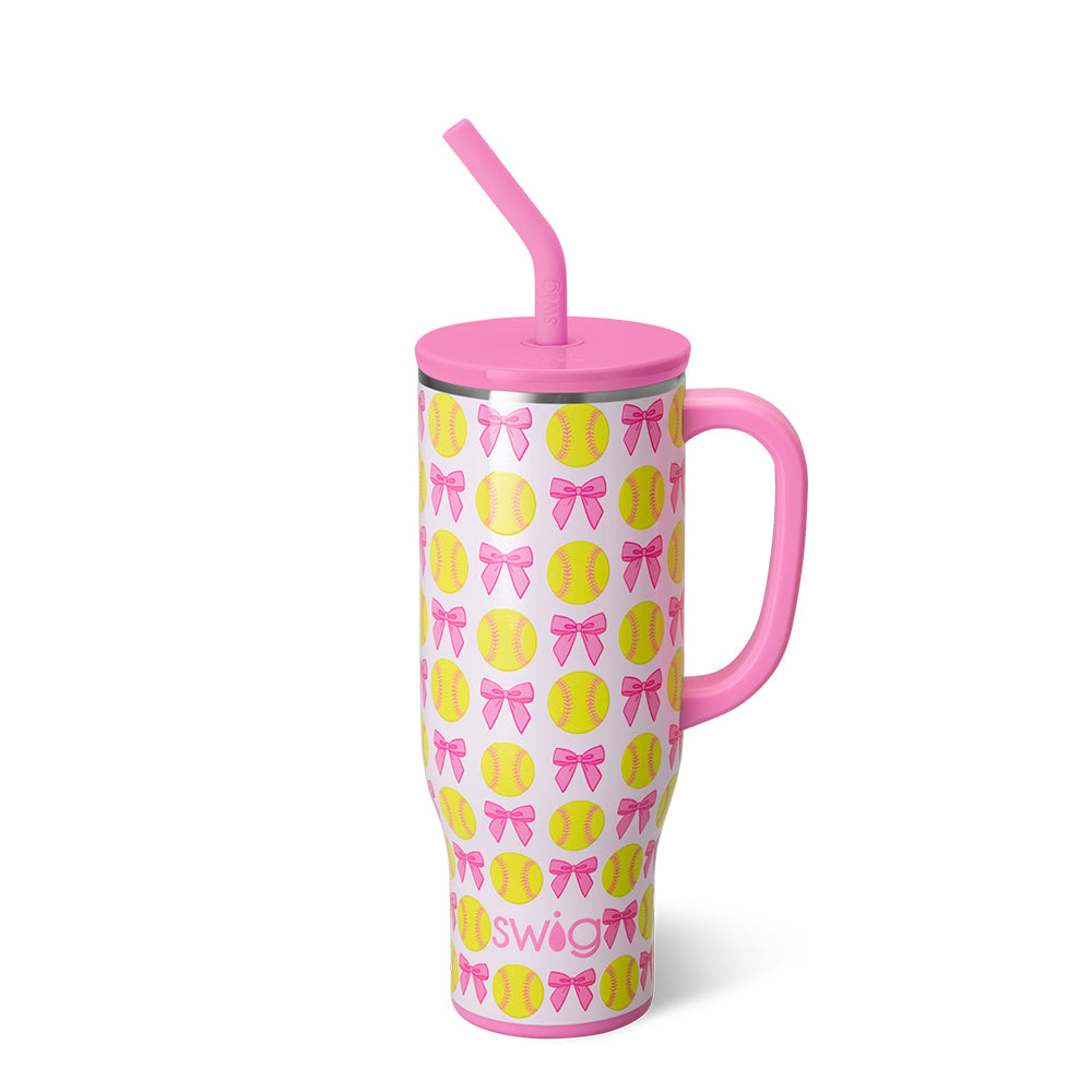 Pitch Hit Run Mega Mug 30oz - Large Insulated Coffee Cup for Baseball Fans - Perfect for Hot/Cold Drinks at Games, Work, or Home