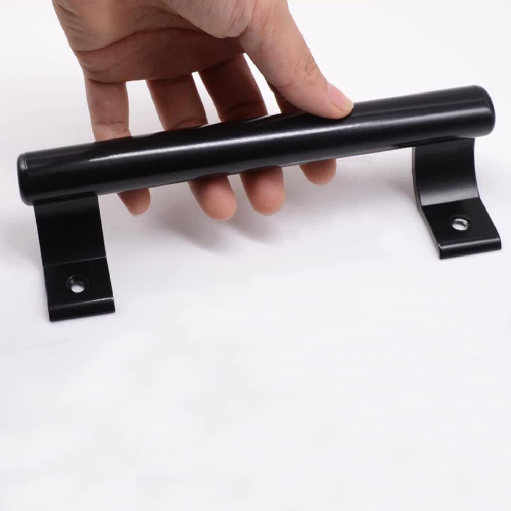 KAFENDA 8-Inch Sliding Door Handle - Modern Black Aluminum Alloy Bathroom & Closet Door Pull - Durable Metal Cabinet Handle for Home, Office, and Commercial Spaces