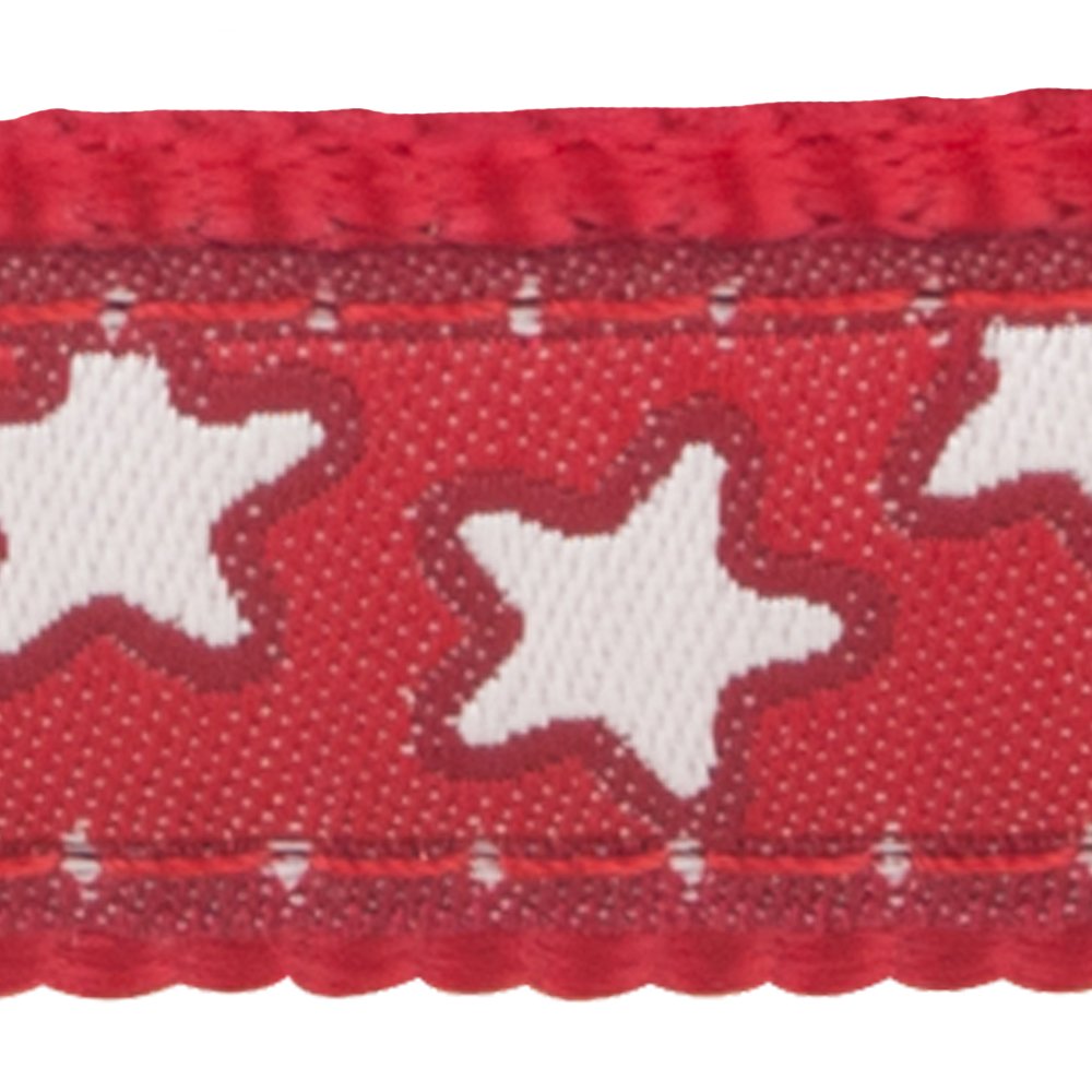 Red Dingo Classic Dog Harness - Adjustable & Reflective, White Stars on Red, Large (25mm) - Perfect for Walking, Hiking & Outdoor Adventures with Your Pet