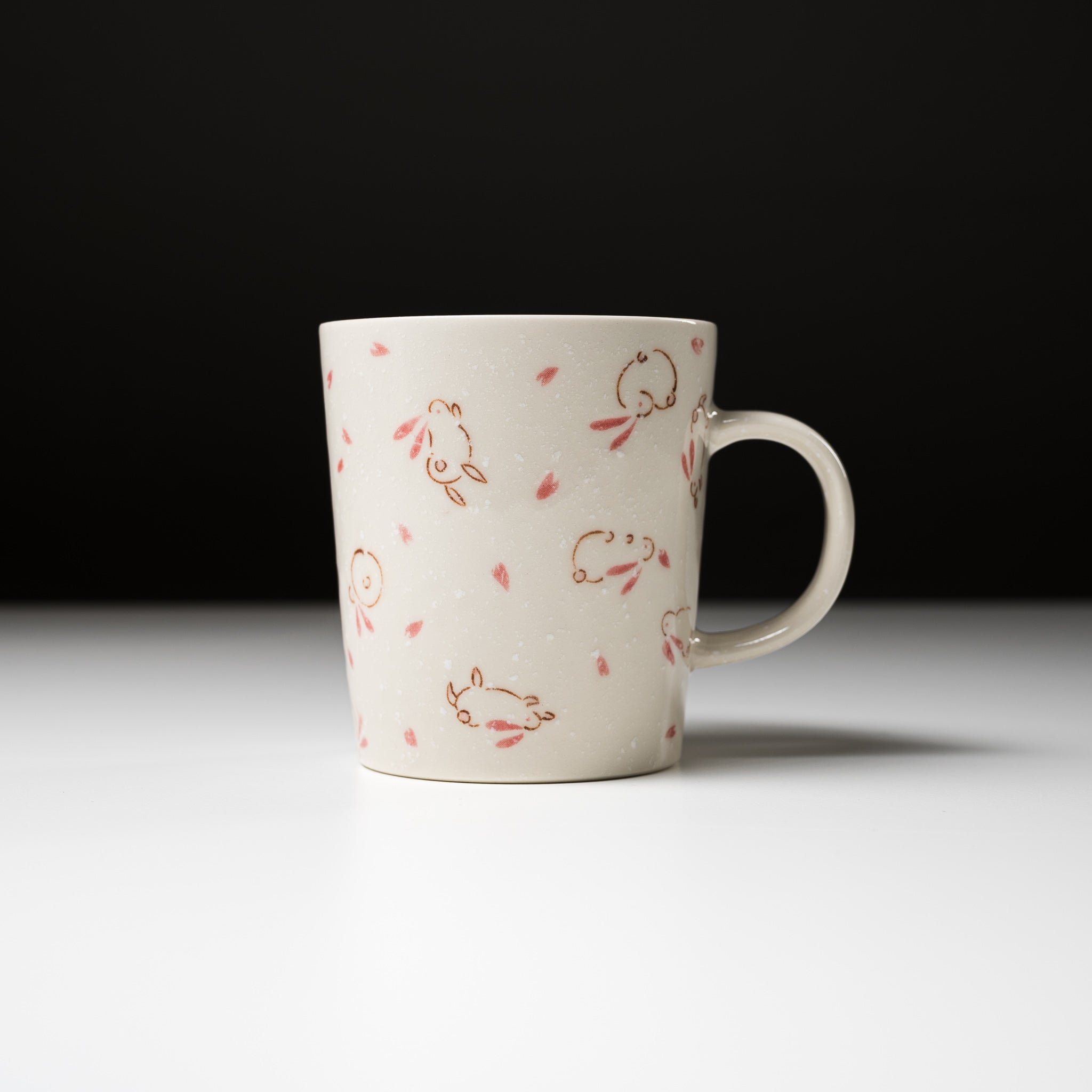 Snowing Rabbit Mug Cup - Cute Ceramic Coffee Cup with Rabbit Design, 2 Colors (White & Pink) - Perfect for Hot Drinks, Gifts, and Winter Cozy Moments