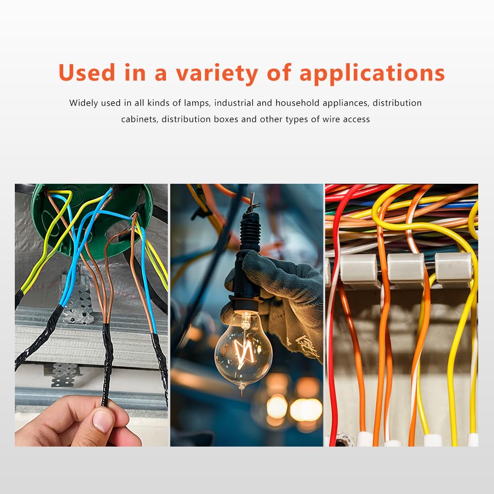 1 in 4 Out Lever Wire Connectors - 5 Port Quick Connect Electrical Splicing Connectors with Orange Handle (14 Pcs) - Ideal for Home Wiring, DIY Electrical Projects & Automotive Repairs