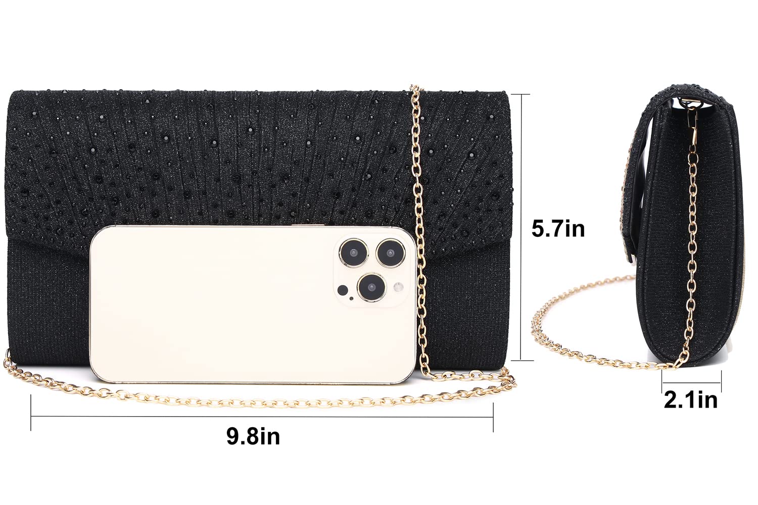 Sparkling Rhinestone Clutch Purse for Women - Elegant Evening Bag for Wedding, Prom, Party | Perfect Christmas Gift & Special Occasion Accessory | Great for Date Night, Gala Events & Formal Dinners