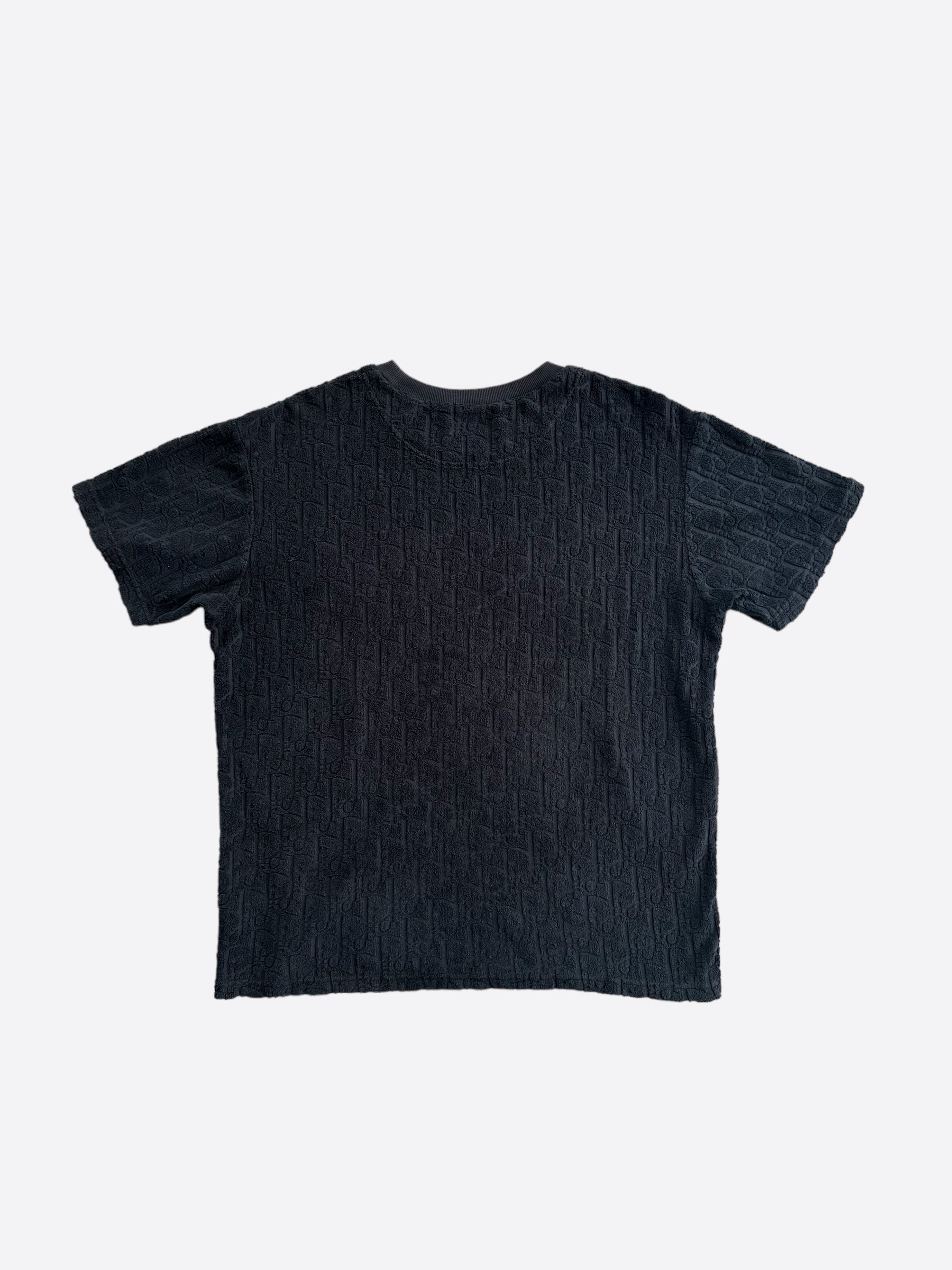 Dior Navy Oblique Logo Cotton T-Shirt for Men - Casual Luxury Wear for Summer & Travel