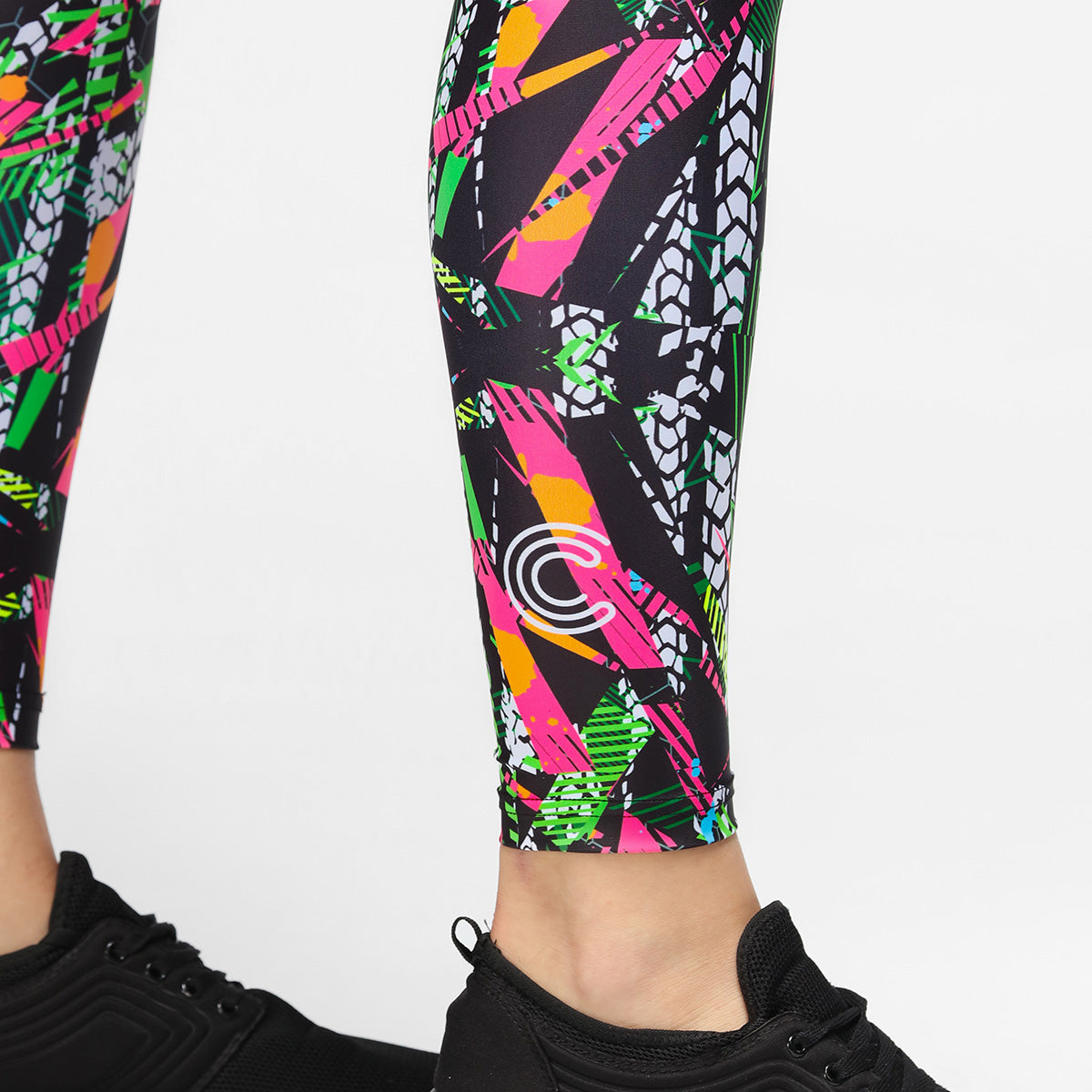 Clubbercise Retro Raver Leggings - 80s Inspired High Waist Workout Pants for Dance Fitness & Rave Parties - Perfect for Zumba, Aerobics & Nightclub Outfits
