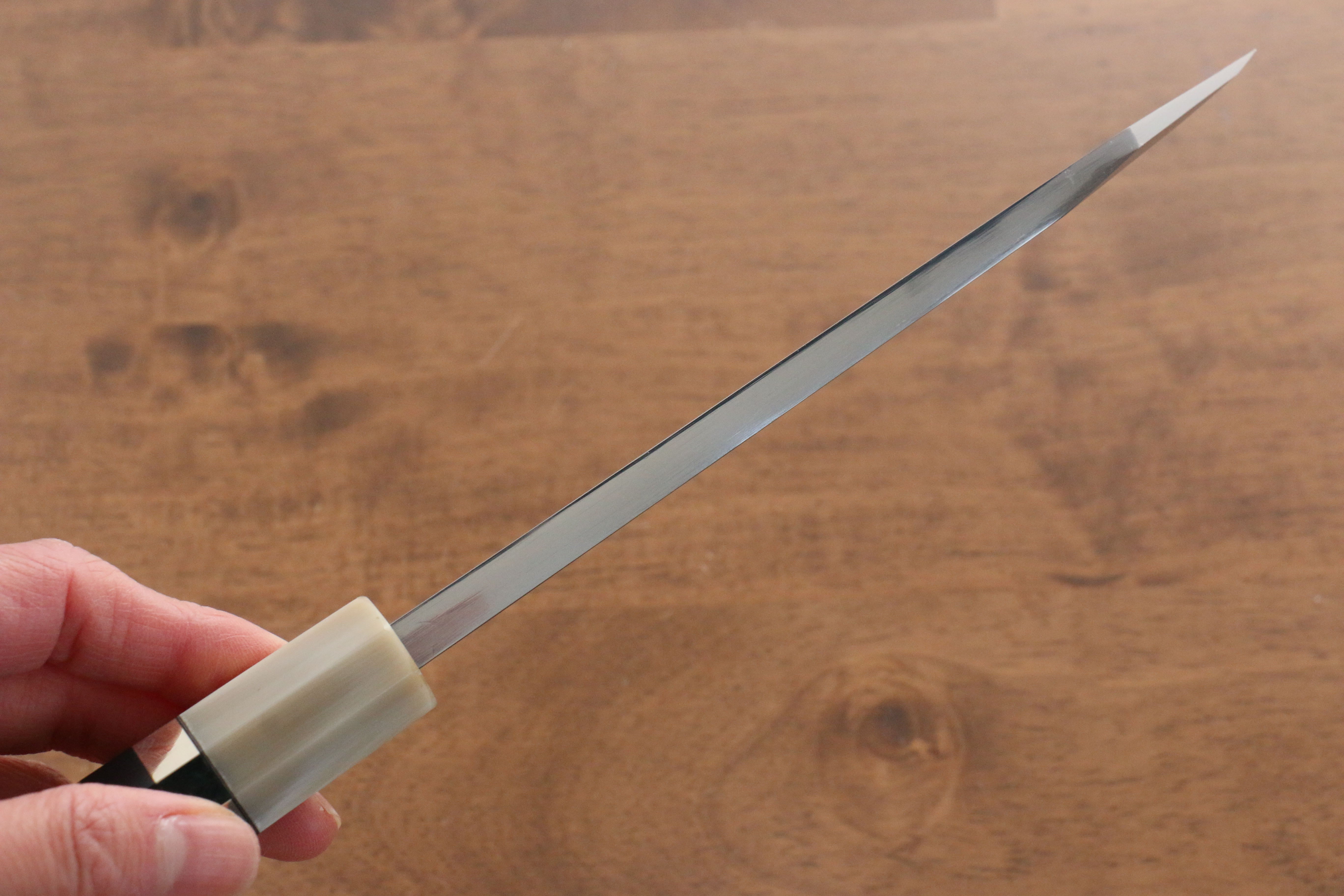 Premium Jikko Shiko White Steel Kiritsuke Deba Knife 150mm - Handcrafted Japanese Kitchen Knife with Ebony Wood & Double Ring Handle - Perfect for Sushi, Fish Filleting & Precision Cutting