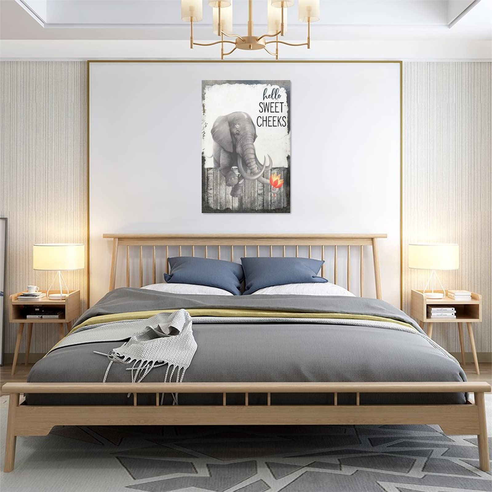 Funny Elephant Canvas Wall Art 16x24